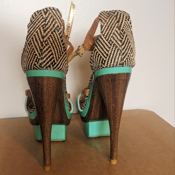 MonaMia turquoise heels - Picture 2 of 5